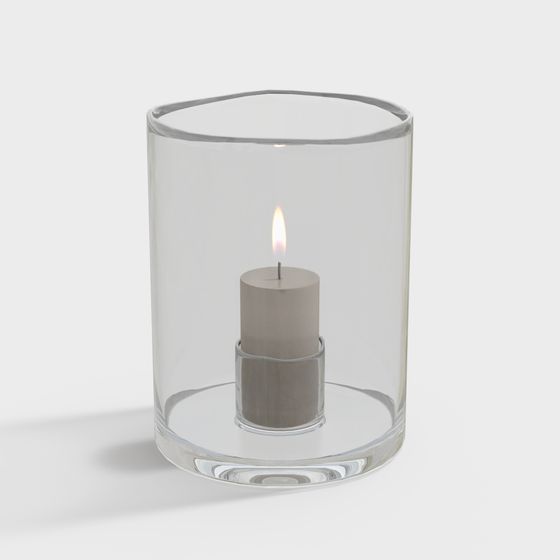 Elegant Glass Candlestick 3D model