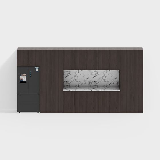 Elegant Low-Polygon Dining Cabinet 3D model