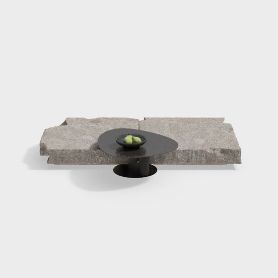 Natural Stone Table 3D model for Modern Interiors