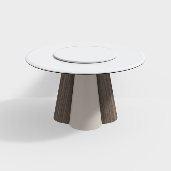 Low-Poly Round Table 3D model for Modern Aesthetics