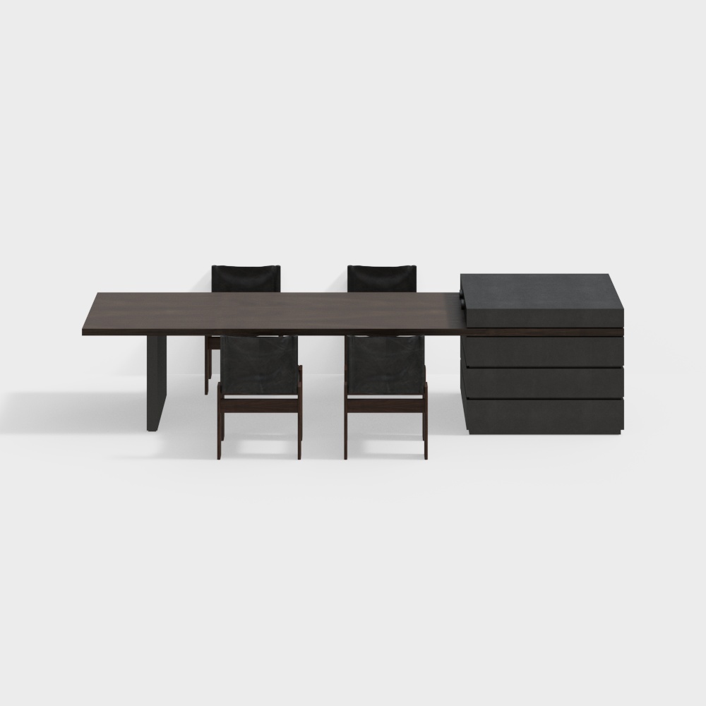 Modern Island Dining Table and Chair Combination