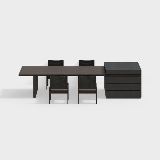 Urban Desk and Chair Set 3D model for Creative Spaces