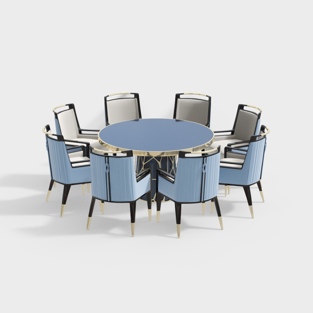 Modern Round Dining Table and Chair Combination