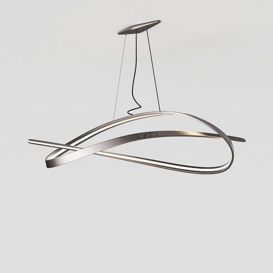 Sleek Streamlined Pendant Light 3D model