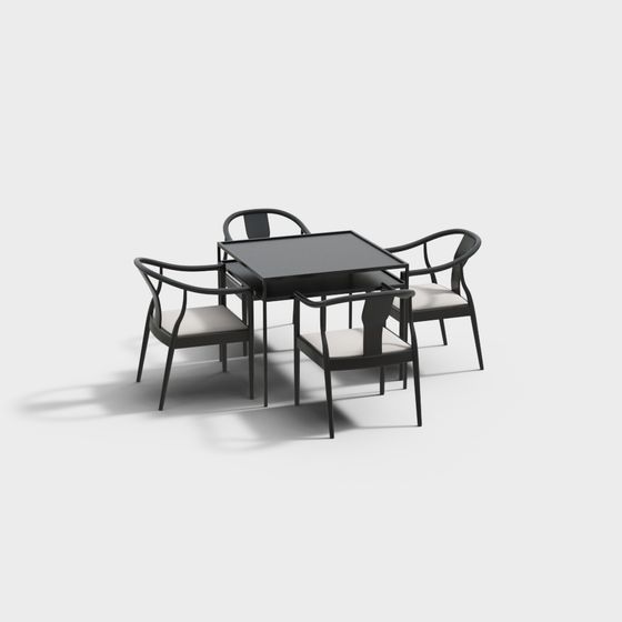 Urban Gathering Table and Chairs 3D model