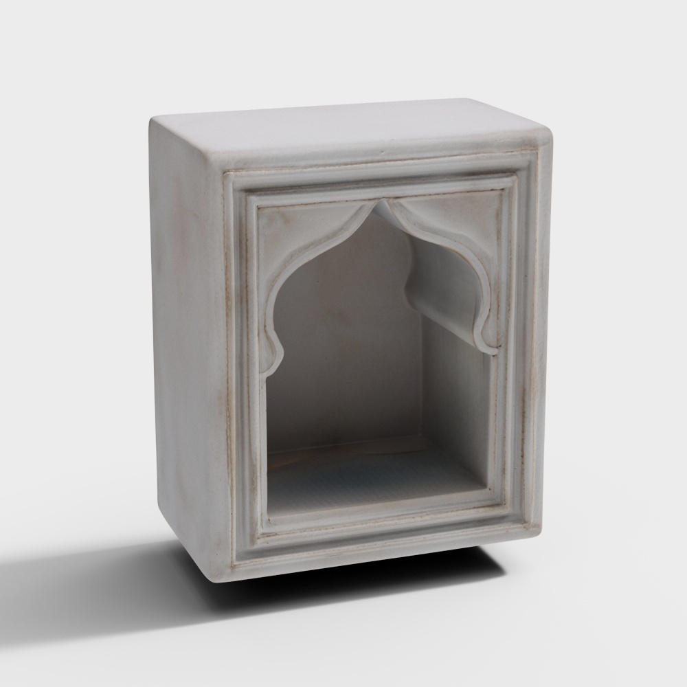 Arched Niche Shelf 3D Model – Arabic-Style Stone Design