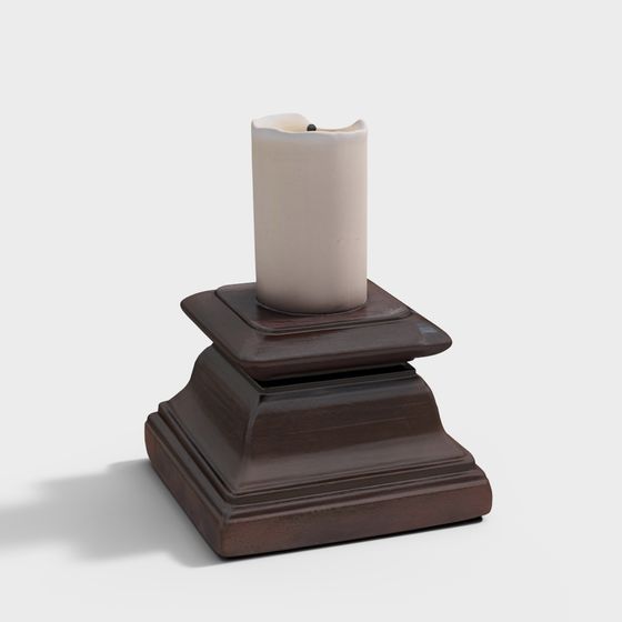Low-Polygon Candle Holder 3D model