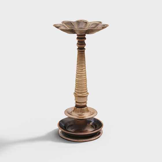 Elegant Vintage Candle Holder 3D model for Creative Projects