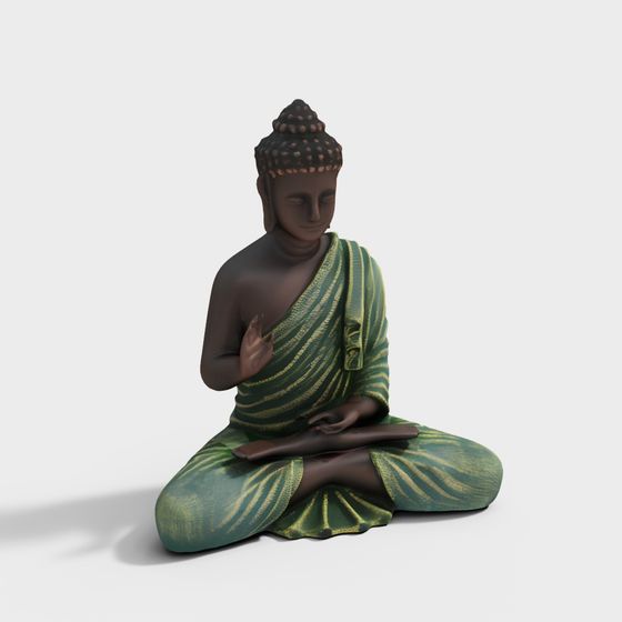 Sitting Buddha Bronze Statue in Golden