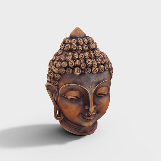 Copper Buddha Head Statue for Decor