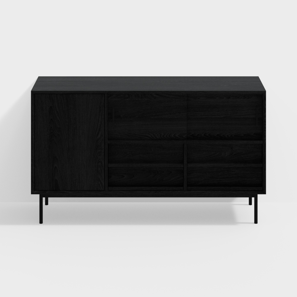 White Ash Natural Wood Black Kitchen Board