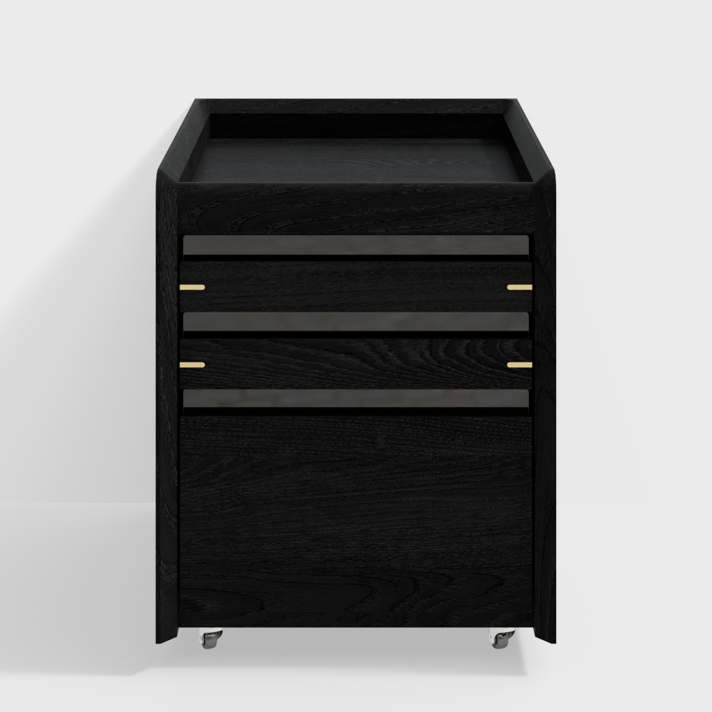 화이트 애쉬 재질 이동식 사이드 캐비닛