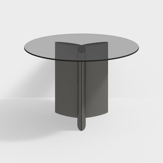 Sleek Round Table 3D model for Modern Interiors