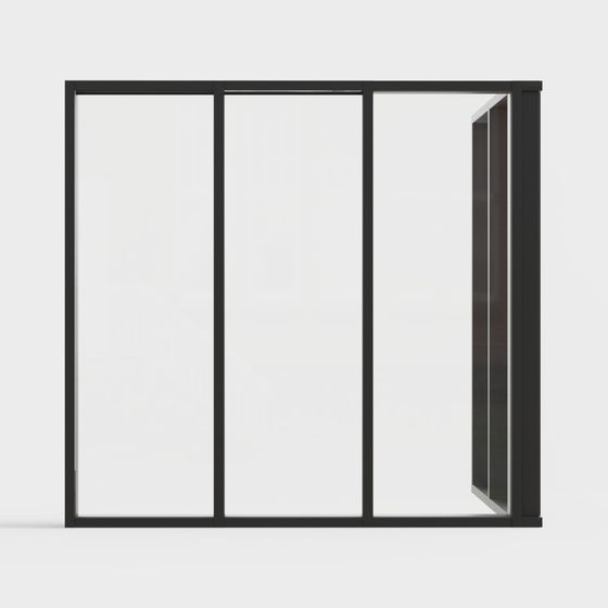 Glass Curtain Wall Low-Poly 3D model