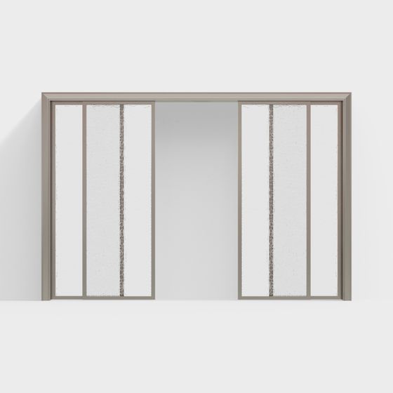 Low-Polygon Sliding Door 3D model