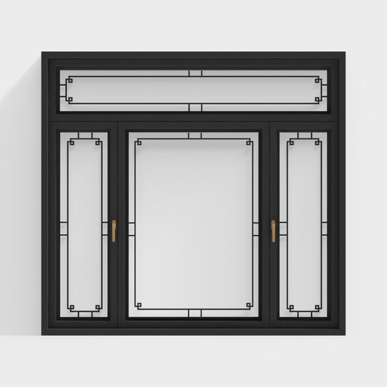 Elegant Low-Polygon 3D Model with Glass and Metal Design