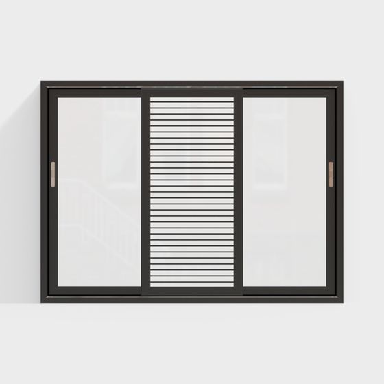 Modern Low-Poly Sliding Door 3D model for Creative Spaces