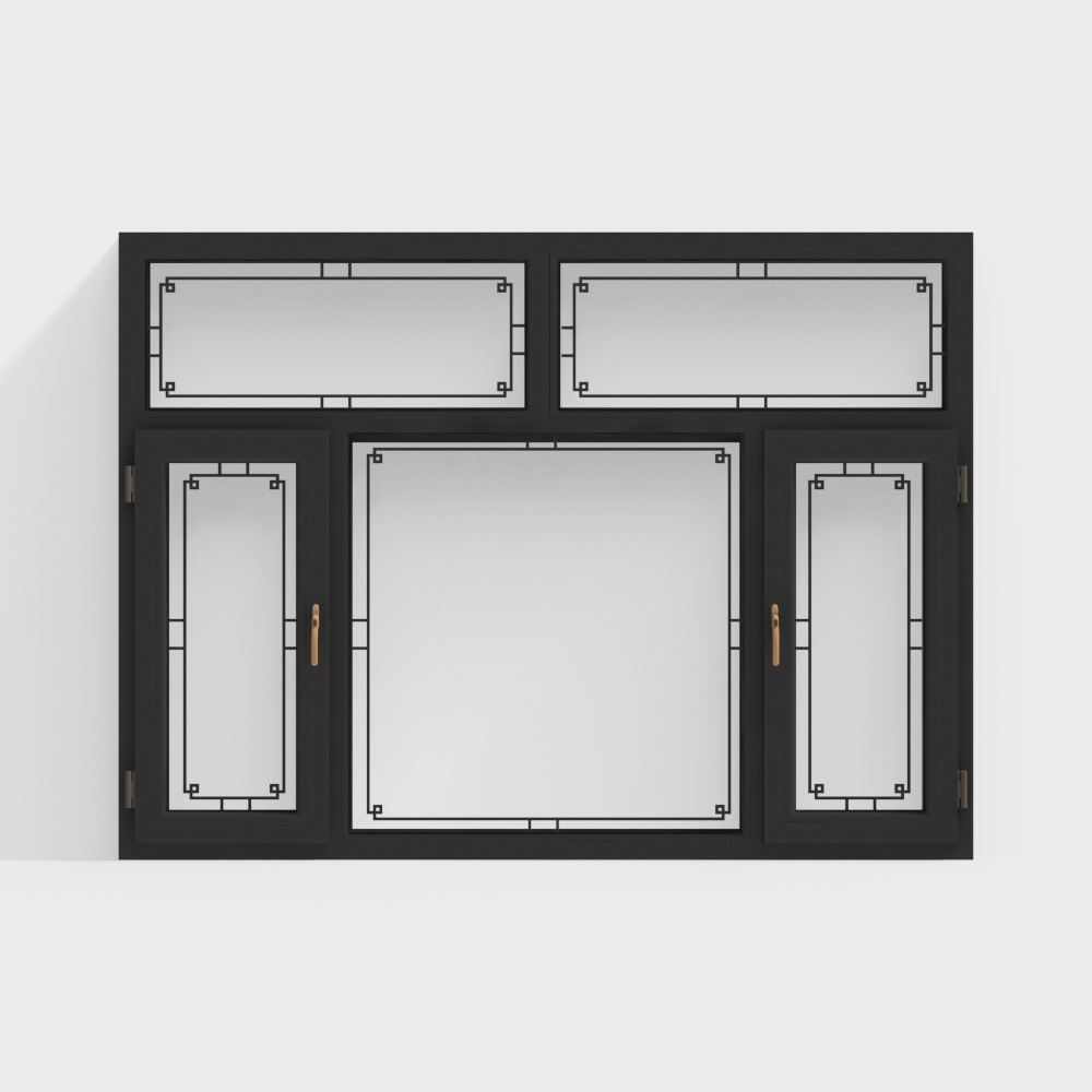 Современное черное окно номер 14