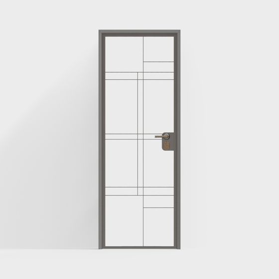Elegant Low-Poly Modern Door 3D model