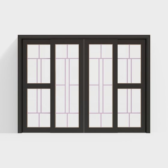Modern Glass Sliding Door 3D model
