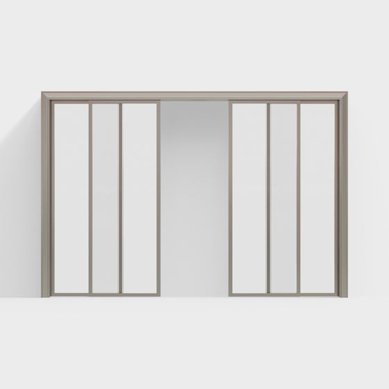 Stylish Low-Poly Sliding Door 3D model