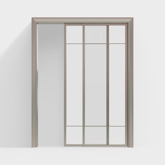 Modern Glass Sliding Door 3D model