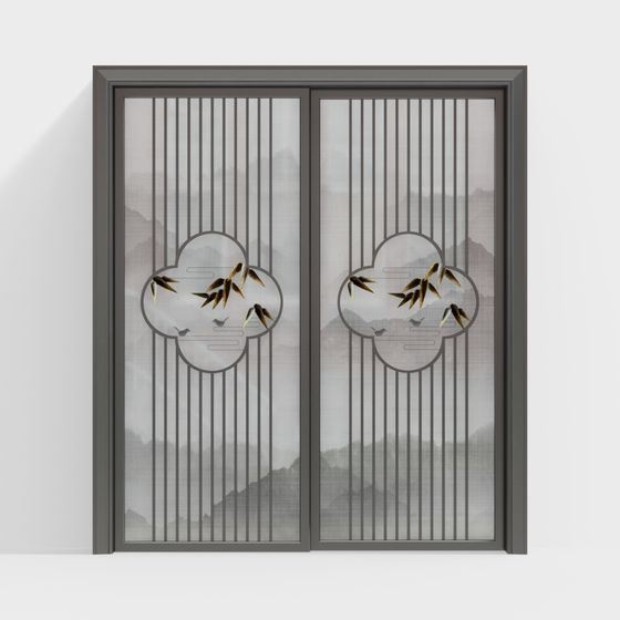 Cloud Shadow Bamboo Door 3D model