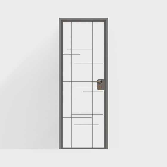 Contemporary Low-Poly Glass Door 3D model