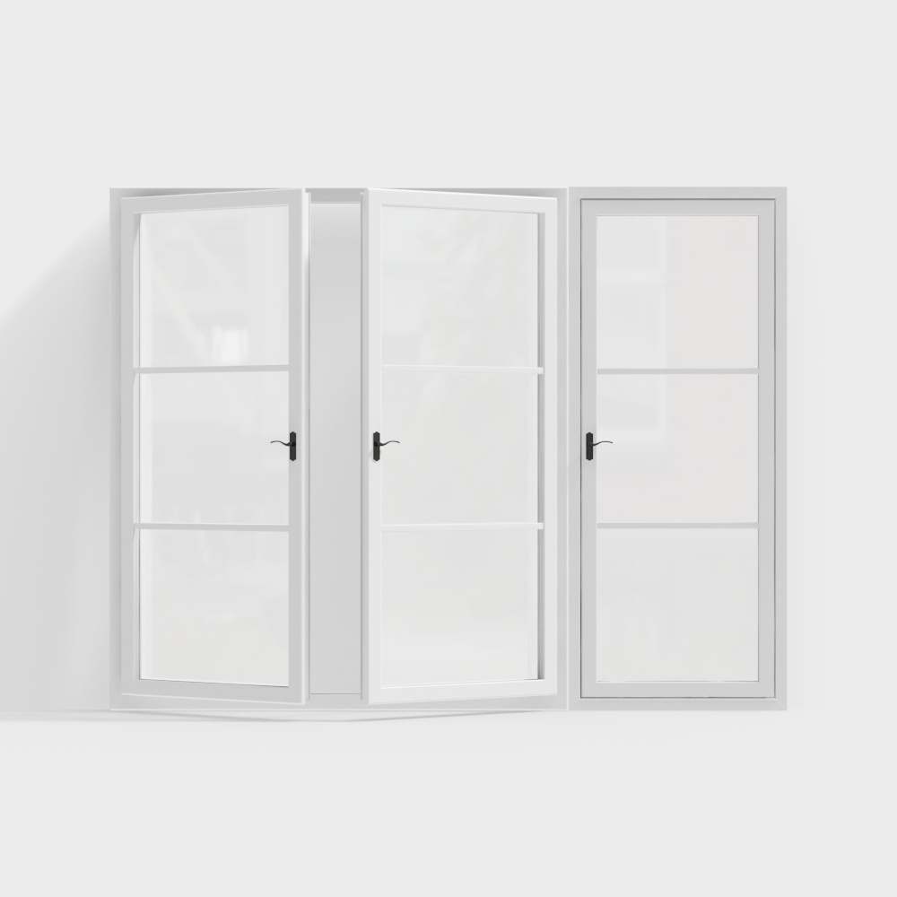 Elegant Glass Sliding Door 3D model