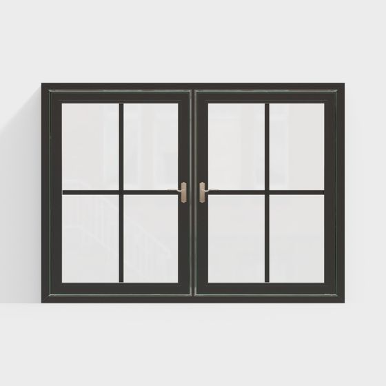 Stylish Double-Hung Window 3D Model
