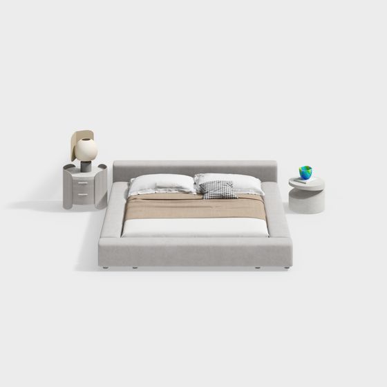 Urban Luxe Bed 3D model for Modern Interiors