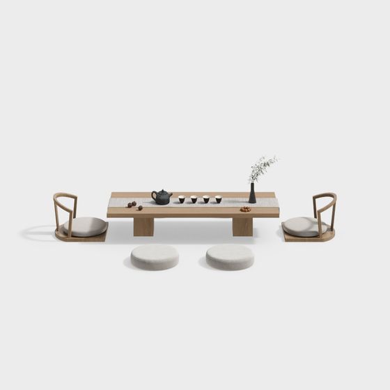 Elegant Tea Room 3D model for Creative Projects