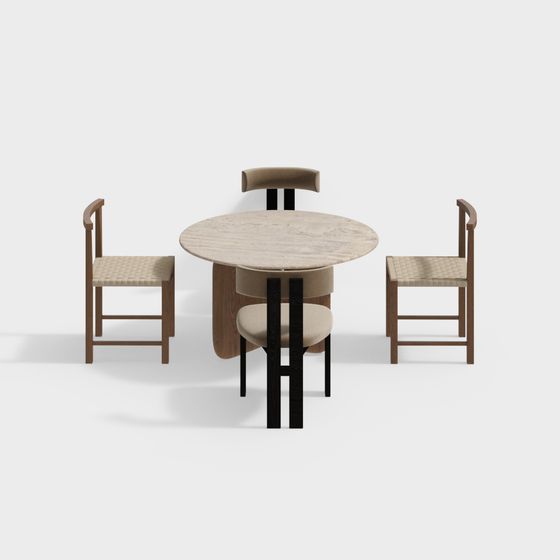 Urban Gathering Dining Table and Chairs 3D model