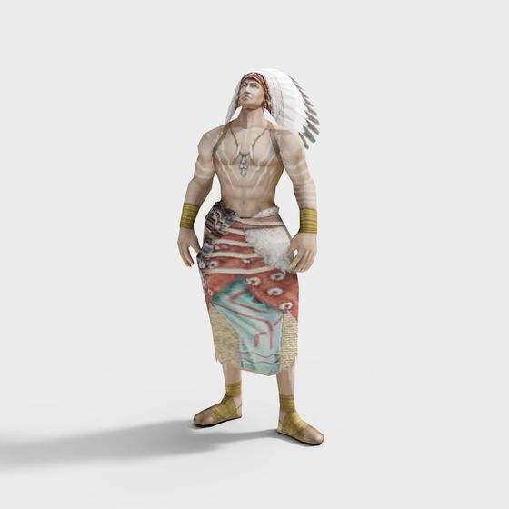 Native American Warrior 3D model