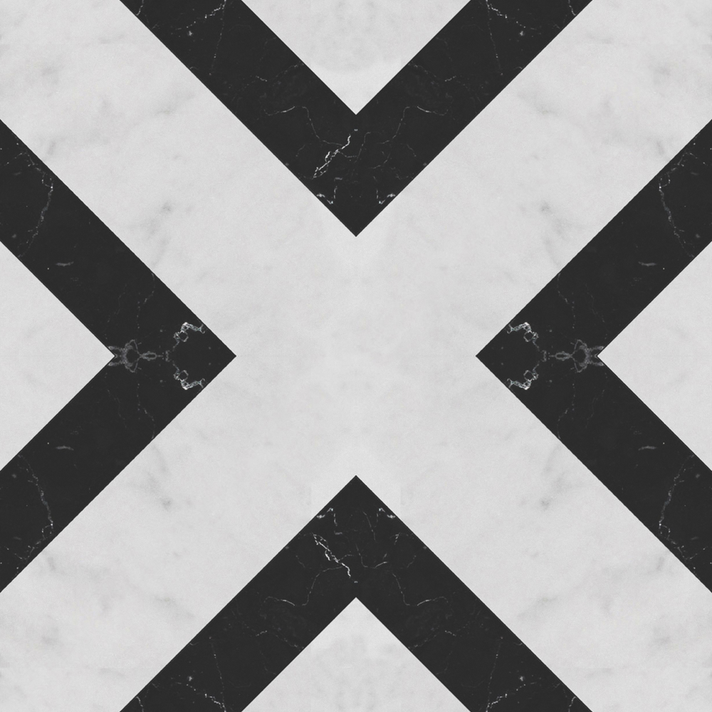 V-Shaped Geometric Flower Tile 300x300