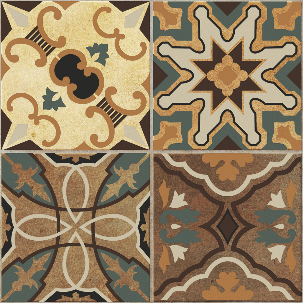 Retro Floral Tile 300x300