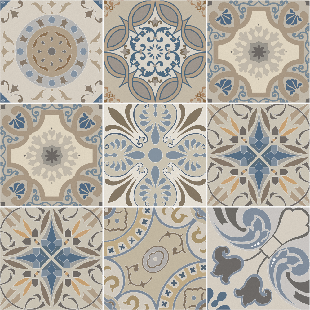 Modern Nordic Floral Tile 400x400