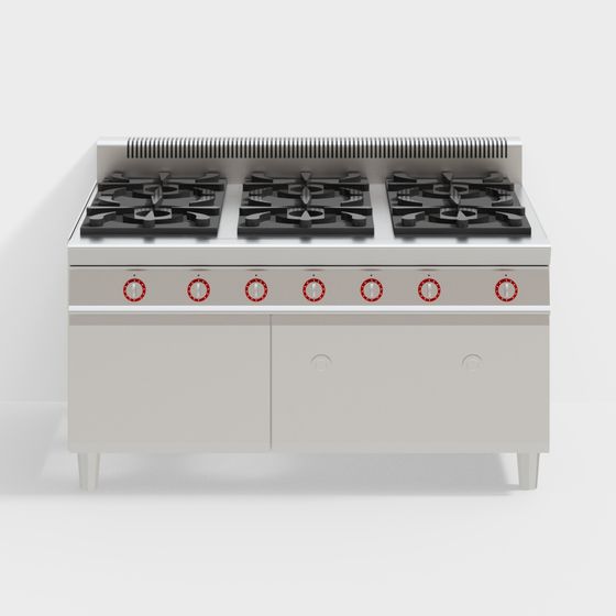 Modern Low-Poly Kitchen Stove 3D model