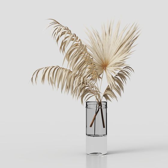 Dry Leaf Vase 3D Model for Creative Design