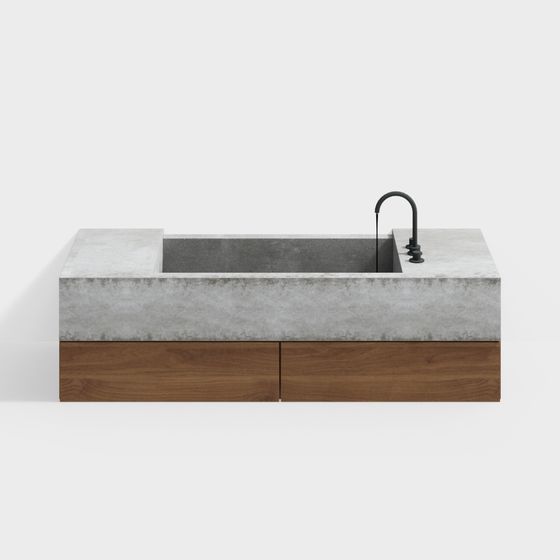 Unique Concrete Sink 3D Model for Modern Interiors