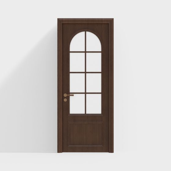 Elegant Arched Glass Door 3D model