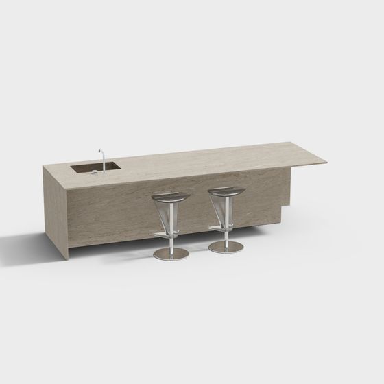 Modern Minimalist Restaurant Island