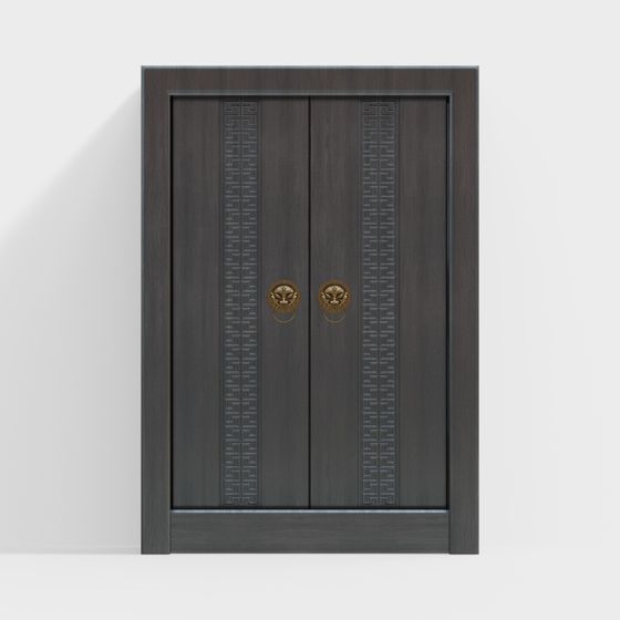 Ancient Style Double Door 3D model