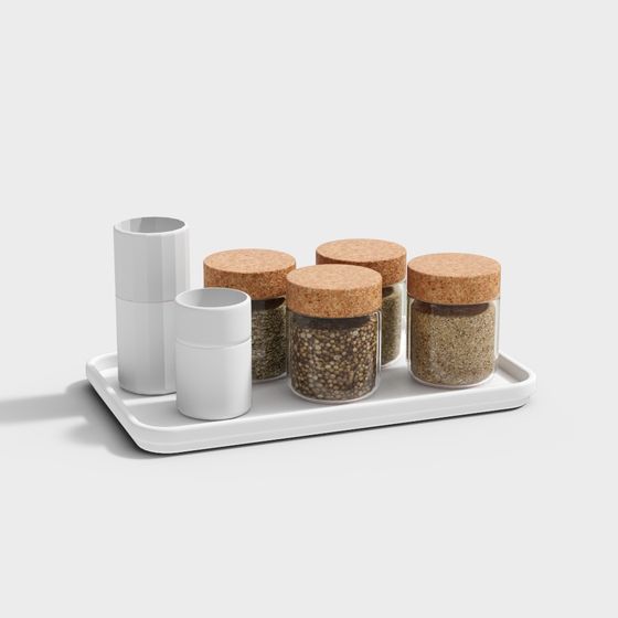 Minimalist Spice Rack 3D model for Modern Spaces