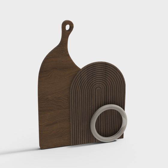 Stylish Wooden Art Board 3D model