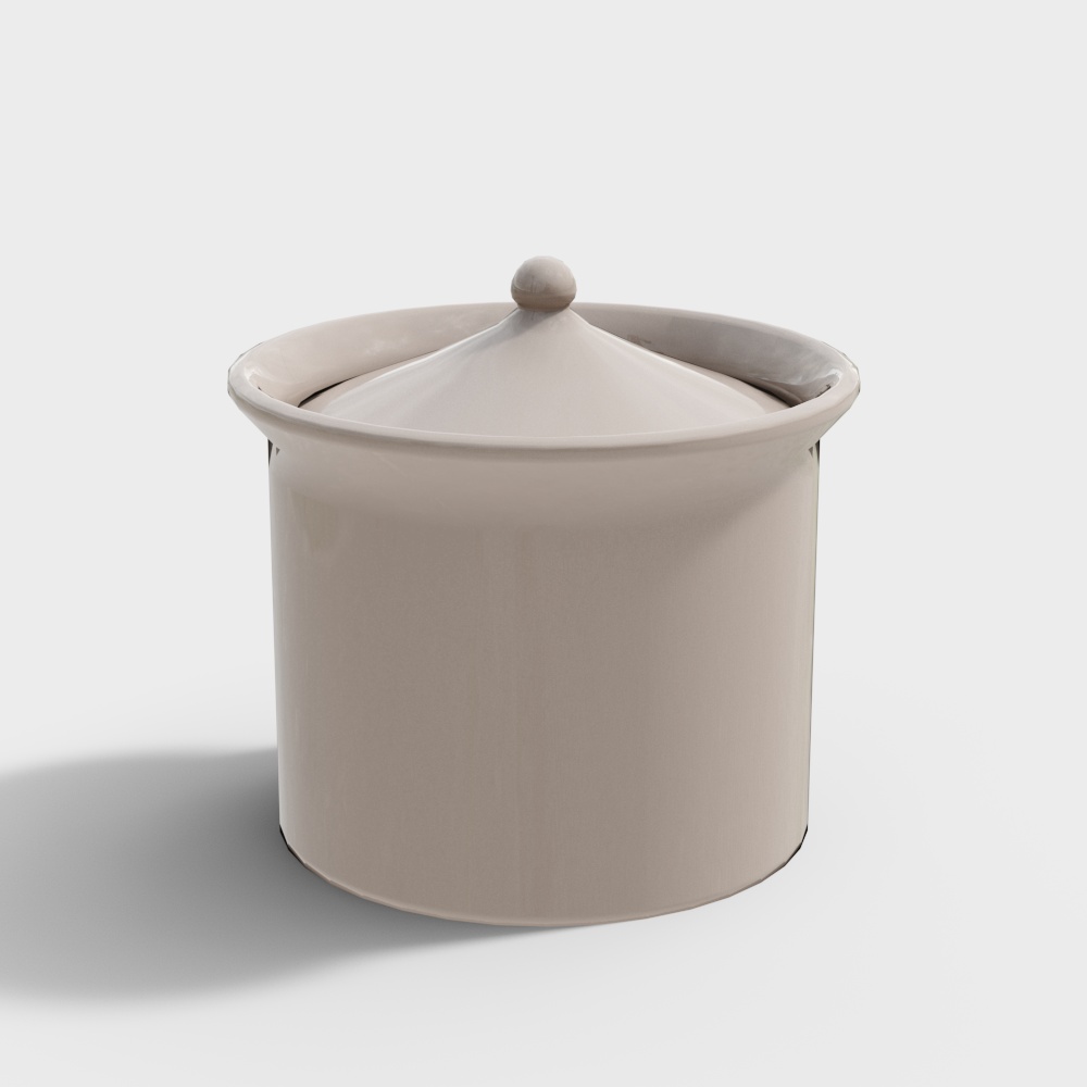 Retro Storage Jar 3D model with Low Poly Design
