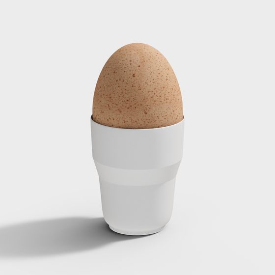 Artistic Low-Poly Egg and Cup 3D model