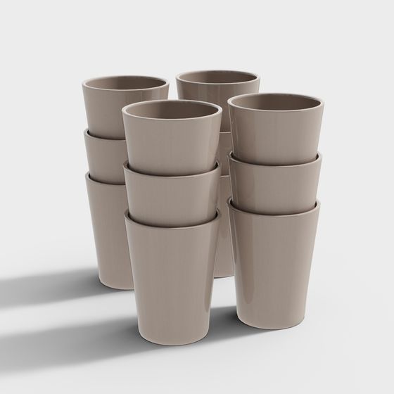 Stacked Glass Cups 3D model