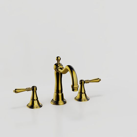 Vintage Golden Faucet 3D model for Elegant Interiors