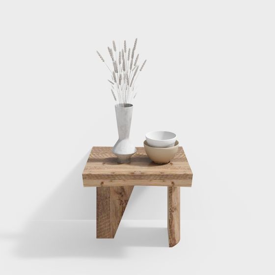 Rustic Wooden Table 3D model